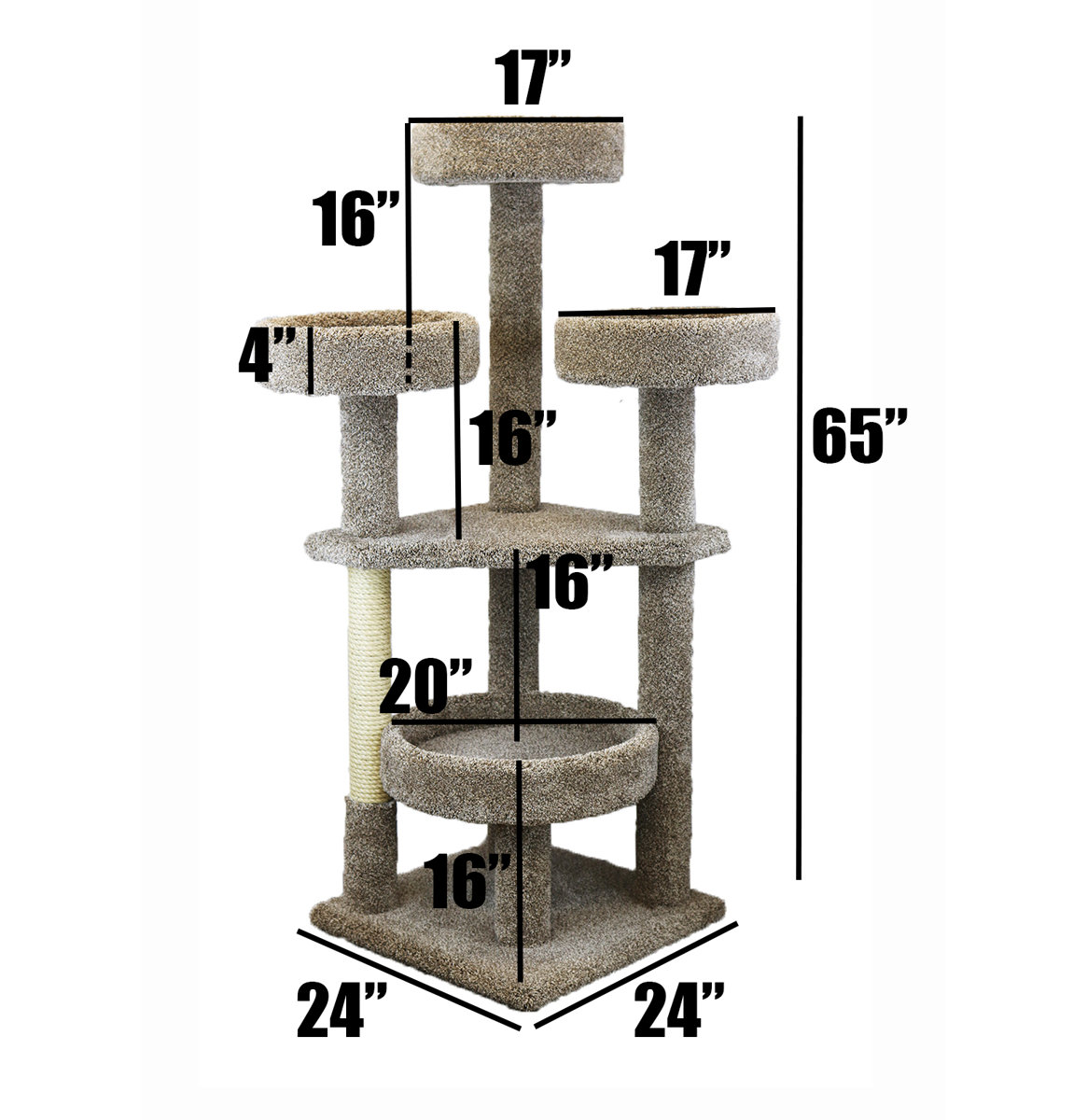 Prestige Cat Trees 65" Maine Coon Tower Cat Condo & Reviews Wayfair